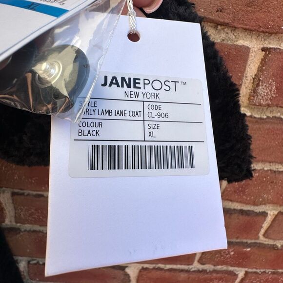 Jane Post $795 Curly Lamb Jane Coat black womens XL NWT - Picture 11 of 14